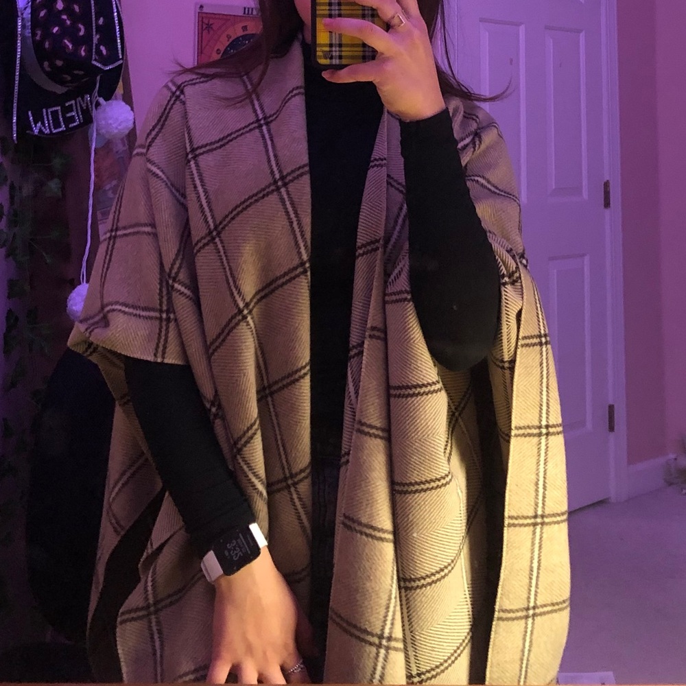 women’s plaid shawl, one size